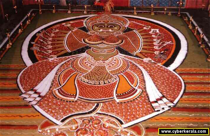 Bhadrakali Kalam with 16 hands
